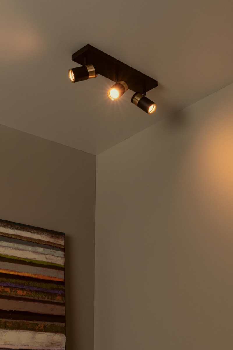 Lucide GORIK - Ceiling spotlight - 3xGU10 - Black